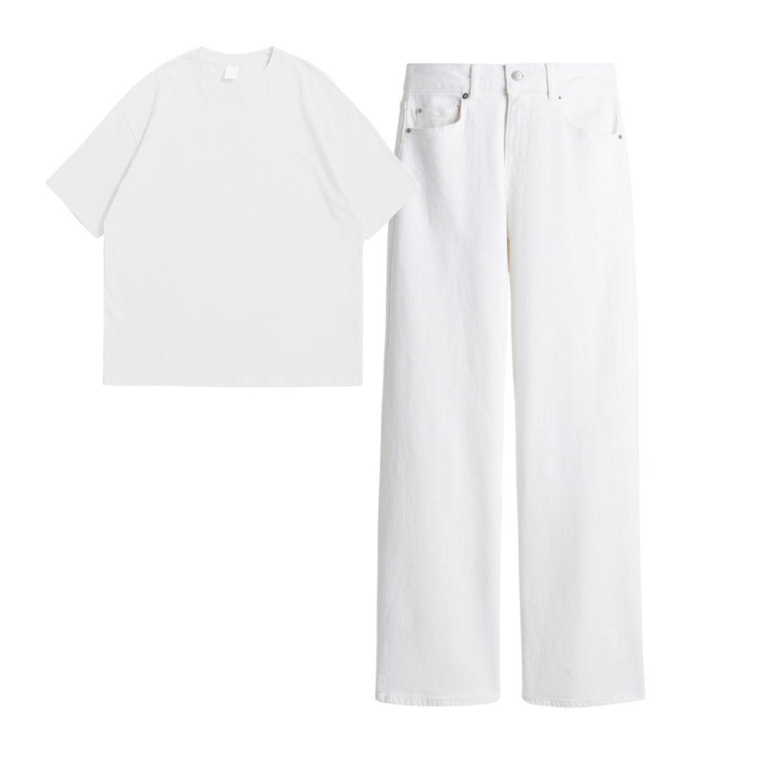 White  Oversize Tee With Jeans