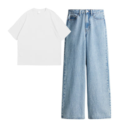 White  Oversize Tee With Jeans