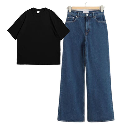 Black Oversize Tee With Jeans