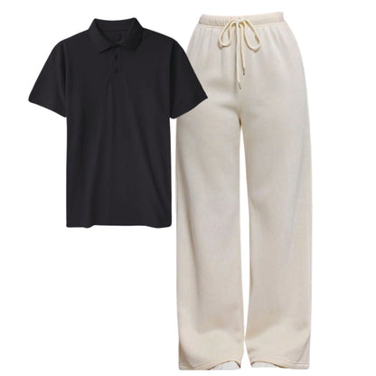 Straight Leg Trouser With Polo Tee