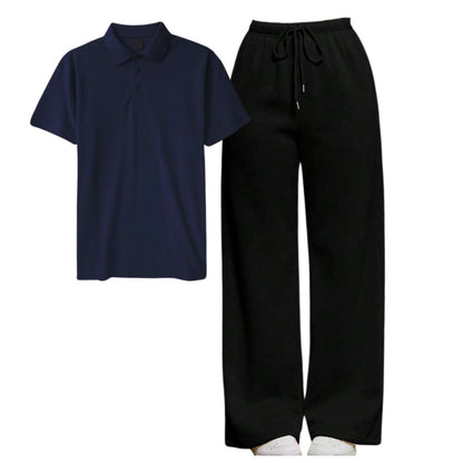 Straight Leg Trouser With Polo Tee