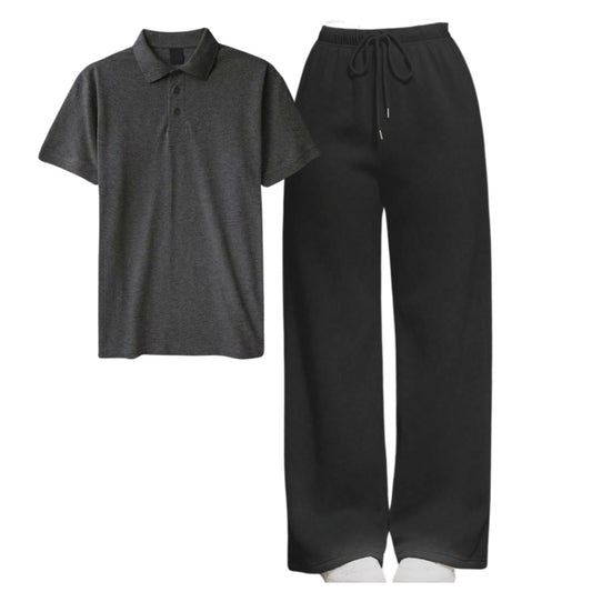 Straight Leg Trouser With Polo Tee