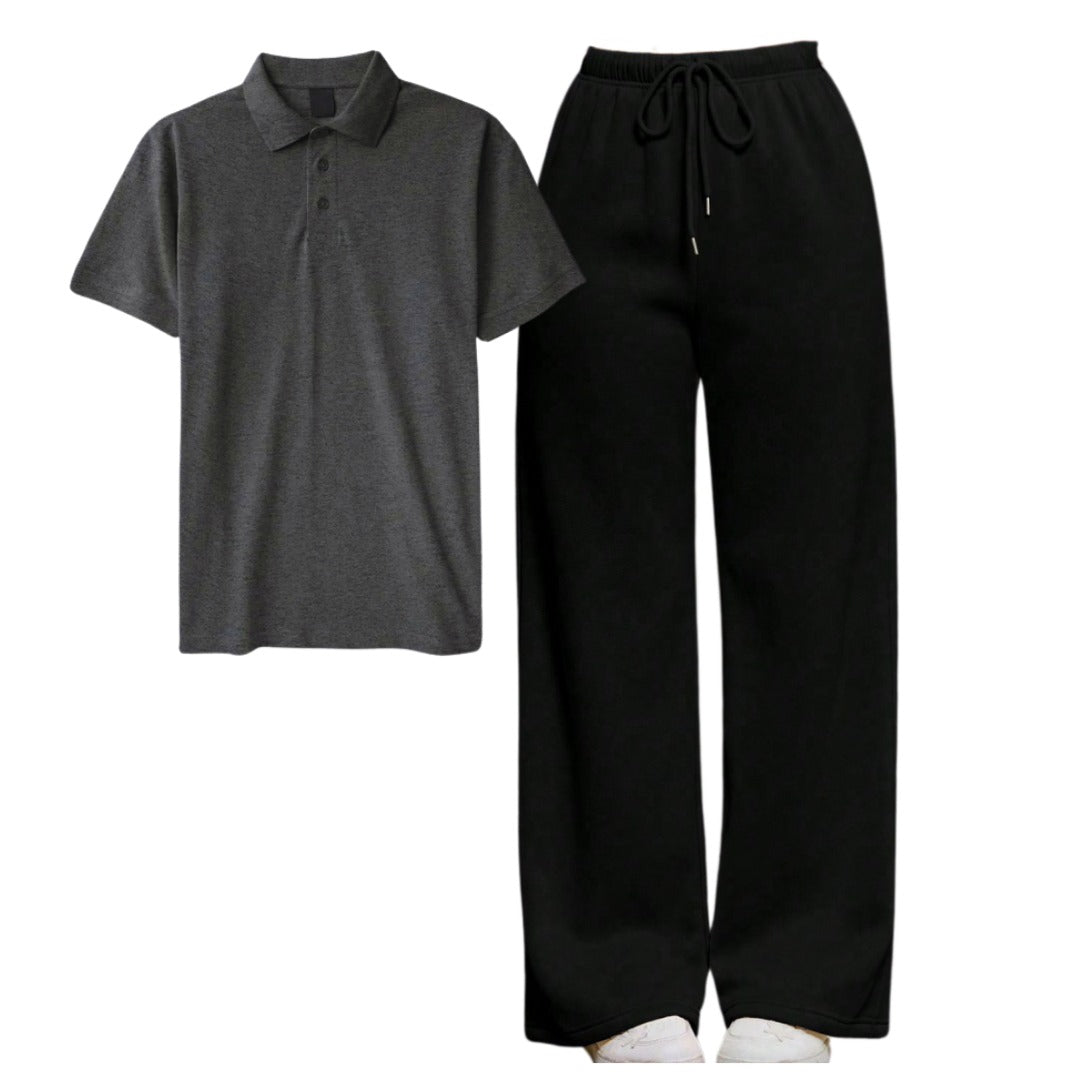 Straight Leg Trouser With Polo Tee