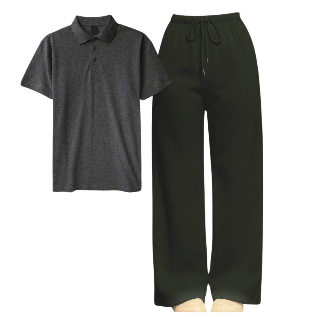 Straight Leg Trouser With Polo Tee