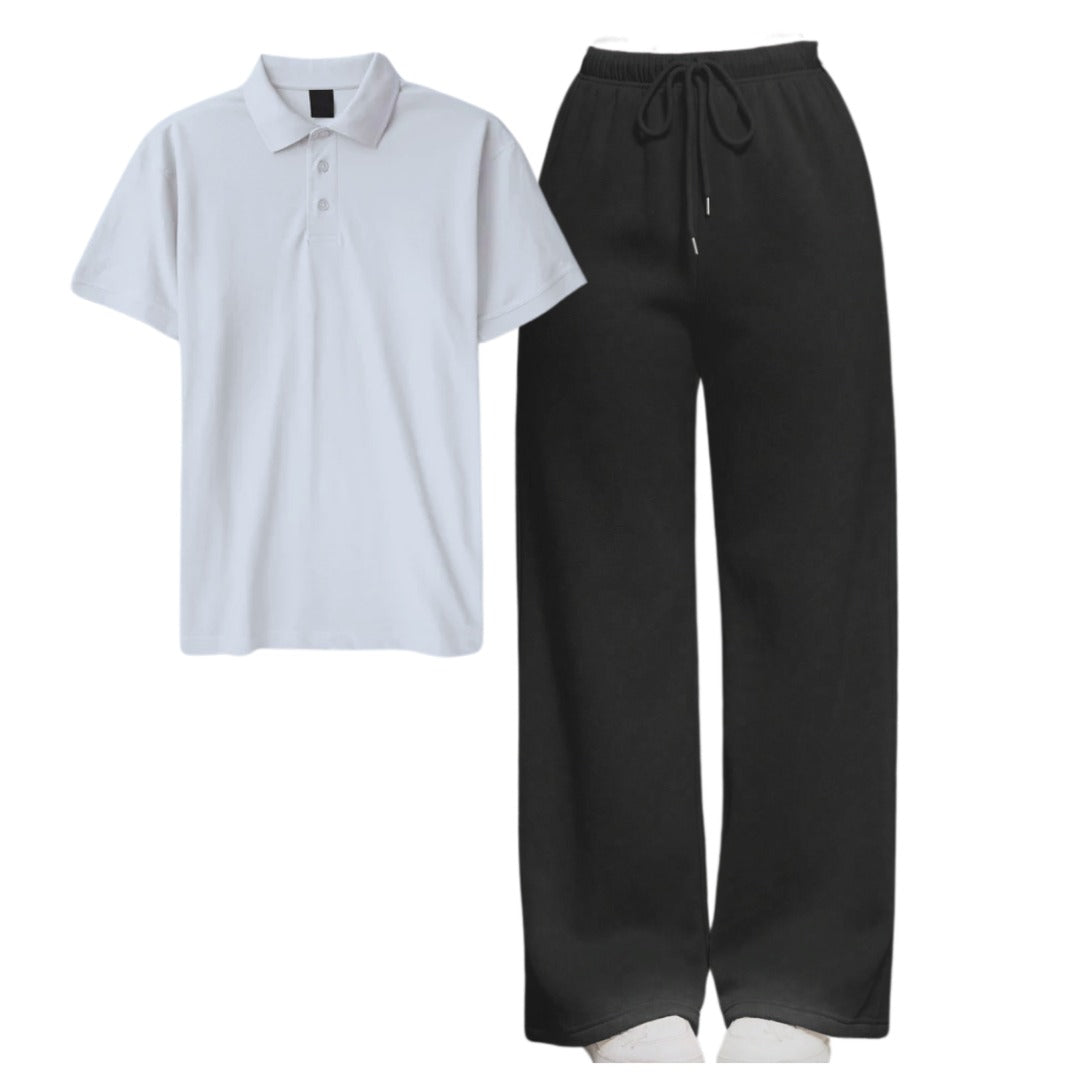 Straight Leg Trouser With Polo Tee