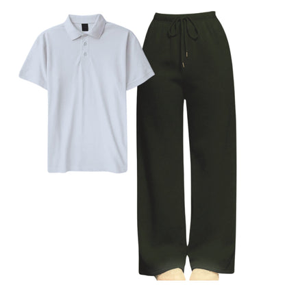 Straight Leg Trouser With Polo Tee