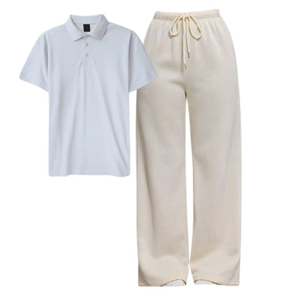 Straight Leg Trouser With Polo Tee