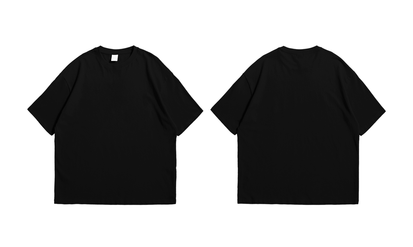 Black Oversize Drop Shoulder Tee