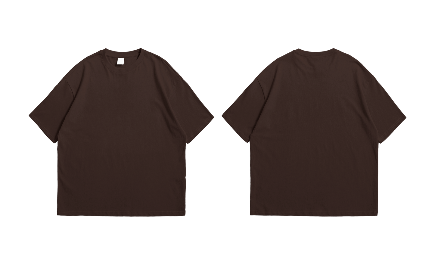 Brown Oversize Drop Shoulder Tee