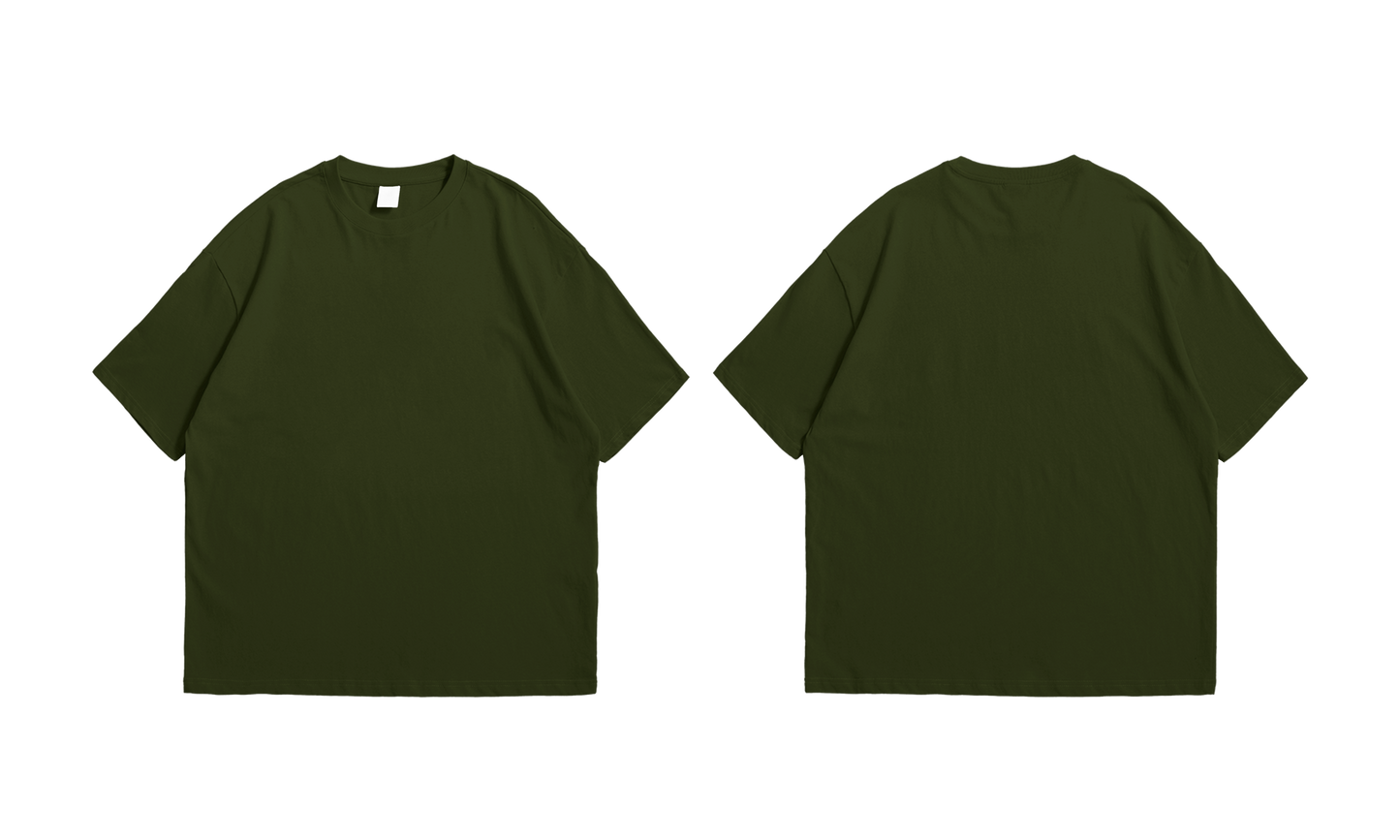 Olive Green Oversize Drop Shoulder Tee