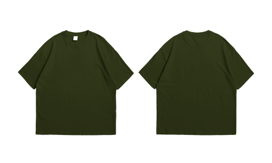 Olive Green Oversize Drop Shoulder Tee