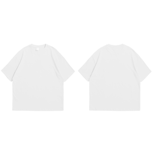 White Oversize Drop Shoulder Tee